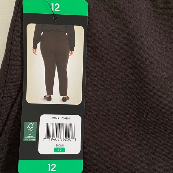 Banana Republic Ladies Ponte Pants, Straight Leg, Stretch, Brown, Size 12 NWT - Picture 5 of 16